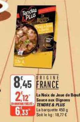 La Noix De Joue De Bœuf Sauce Aux Oignons Tendre & Plus