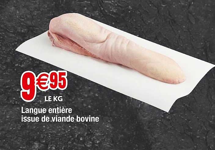 langue entière issue de viande bovine