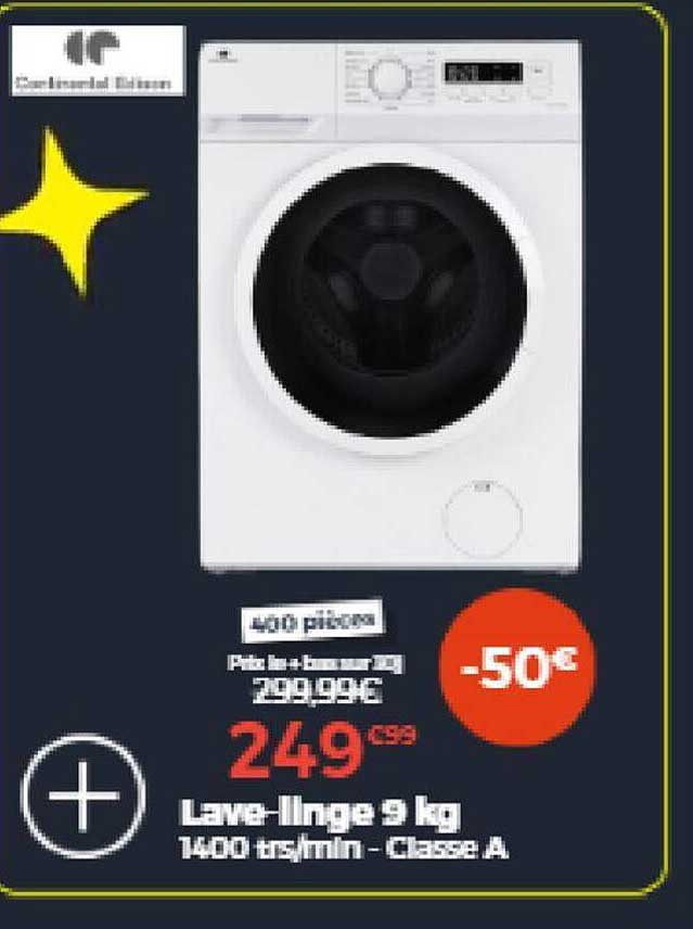 Lave-linge 9 Kg Continental Edison