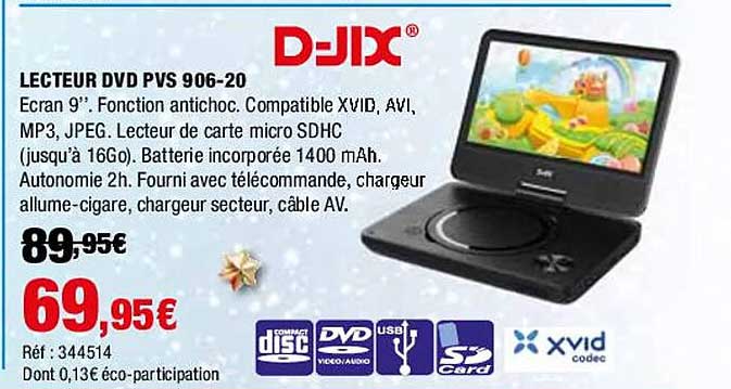 lecteur dvd pvs 906-20 d-jix