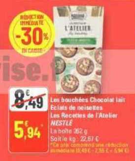 les bouchées chocolat lait éclats de noisettes les recettes de l'atelier nestlé