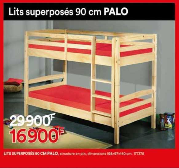 lits superposés 90 cm palo