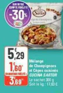 mélange de champignons et cèpes cuisinés cucina sartor