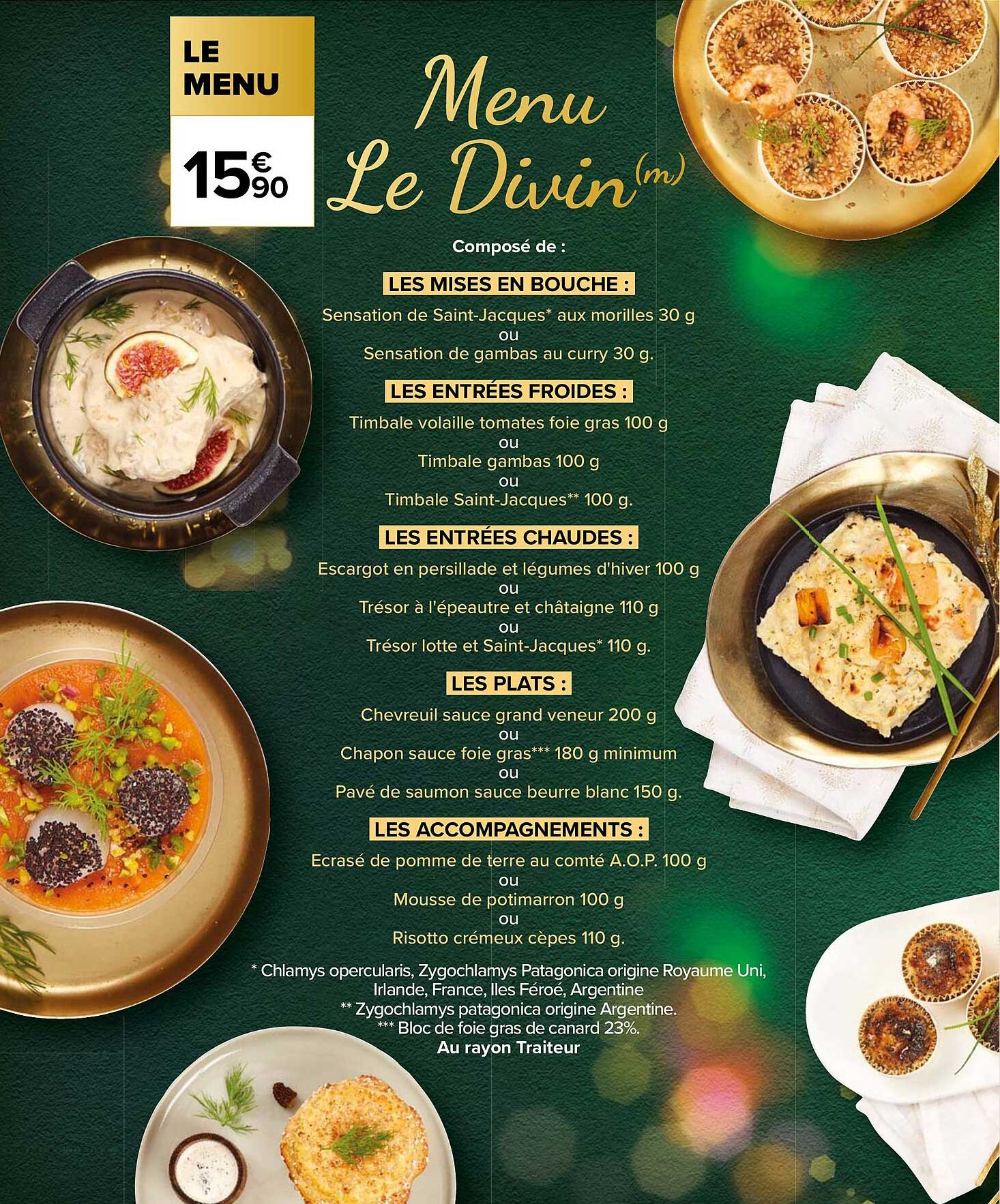 menu le divin