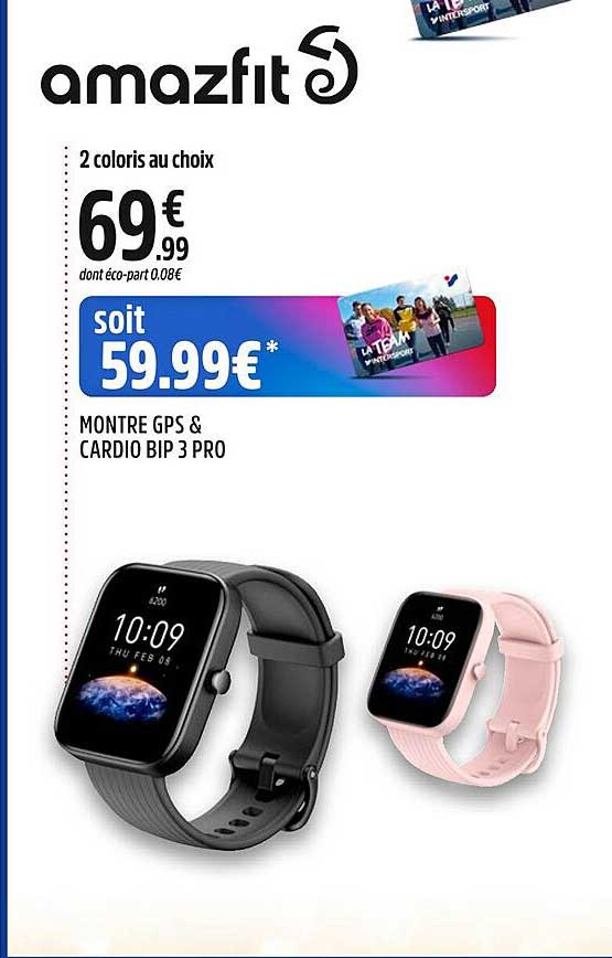 montre gps & cardio bip 3 pro amazfit