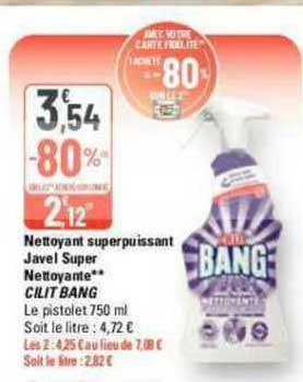 nettoyant superpuissant javel super nettoyante cilit bang