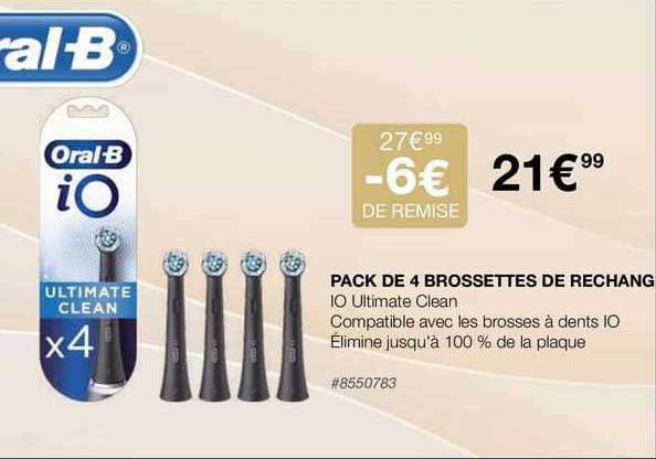 pack de 4 brossettes de rechange oral-b