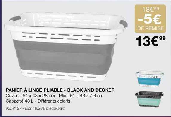 panier à linge pliable - black and decker