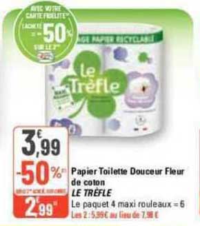 Papier Toilette Douceur Fleur De Coton Le Trèfle