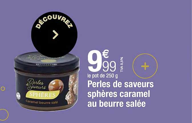 perles de saveurs sphères caramel au beurre salée
