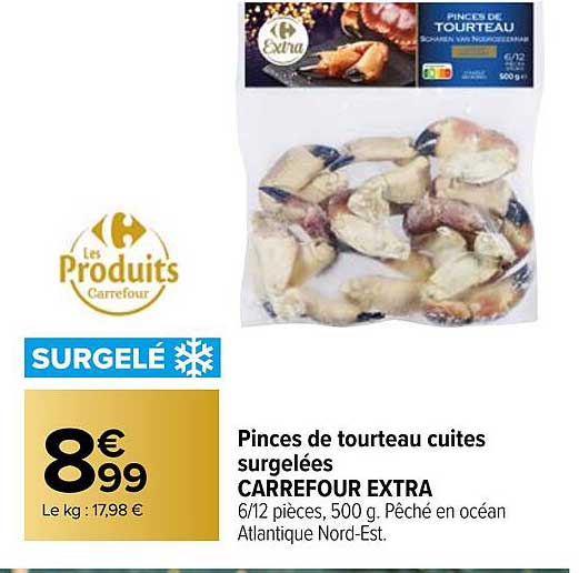 Pinces De Tourteau Cuites Surgelées Carrefour Extra