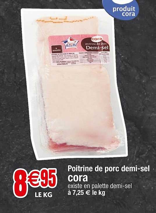 poitrine de porc demi-sel cora