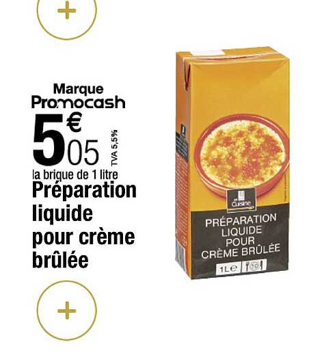 préparation liquide pour crème brûlée