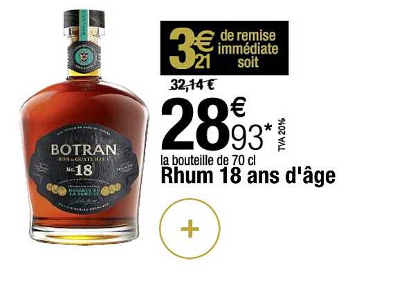 rhum 18 ans d'âge botran