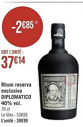 rhum reserva exclusiva diplomatico 40% vol.