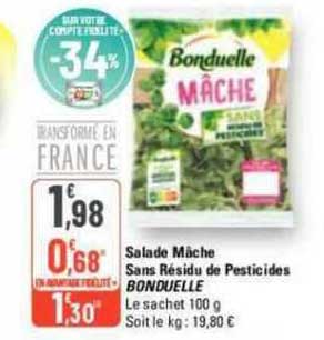 salade mâche sans résidu de pesticides bonduelle