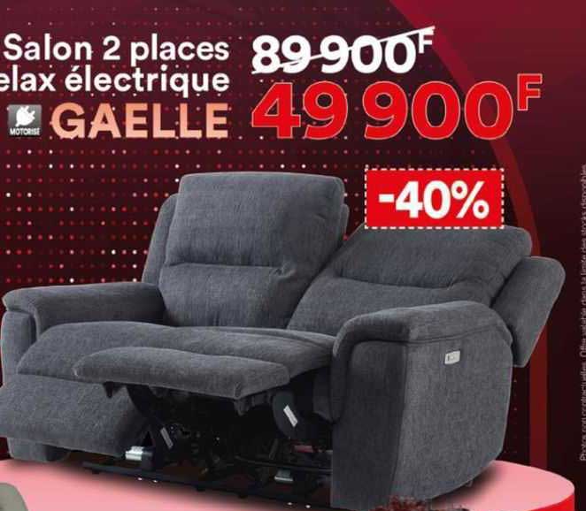 salon 2 places relax électrique gaelle