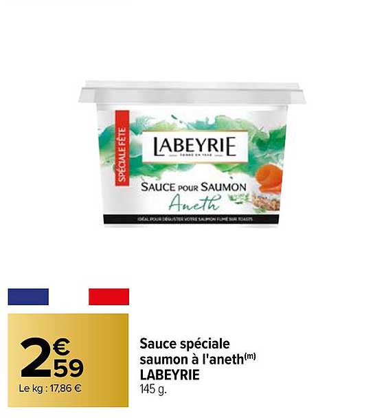 sauce spéciale saumon à l'aneth labeyrie