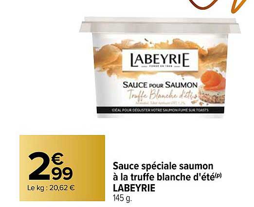 Sauce Spéciale Saumon à La Truffe Blanche D'été Labeyrie