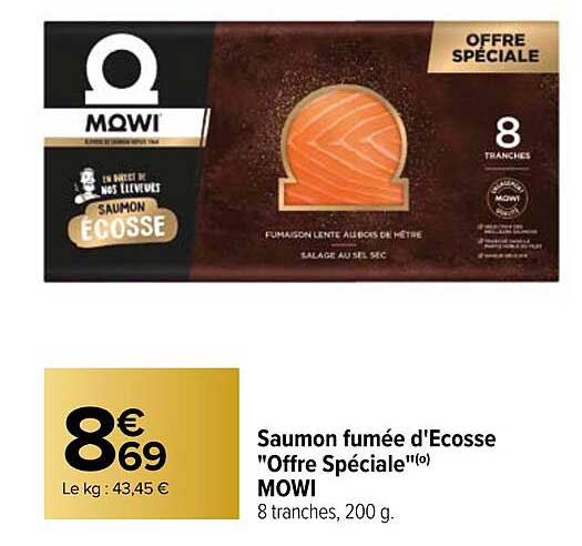 saumon fumée d'écosse "offre spéciale" mowi