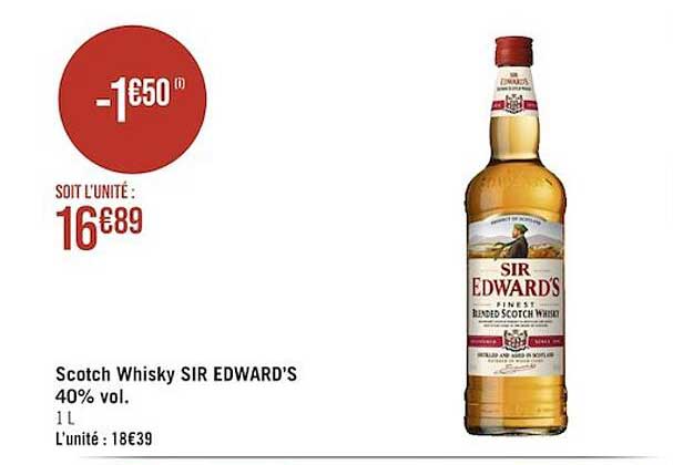 scotch whisky sir edward's 40% vol.
