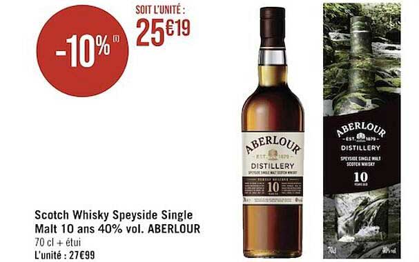 scotch whisky speyside single malt 10 ans 40% vol. aberlour