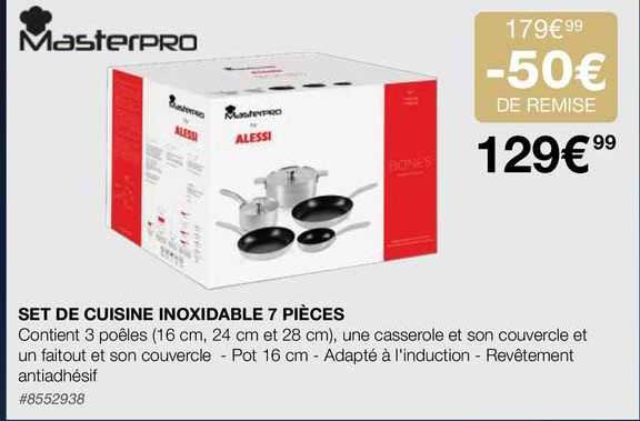 set de cuisine inoxydable 7 pièces masterpro