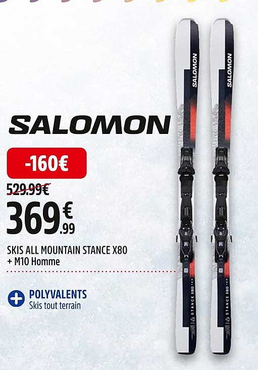 skis all mountain stance x80 + m10 homme salomon