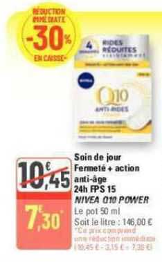 soin de jour fermeté & action anti-âge 24h fps 15 nivea q10 power
