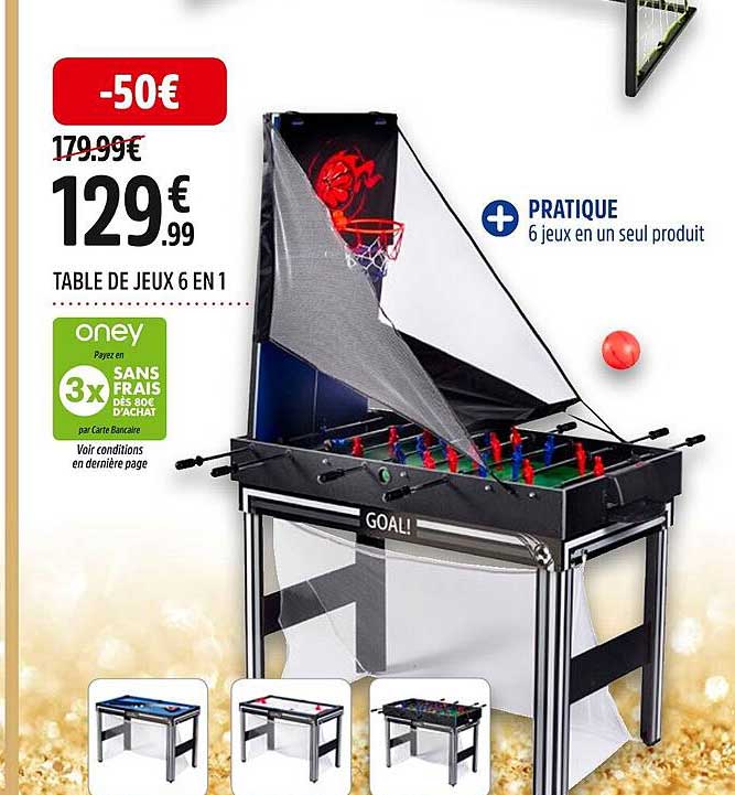 Table De Jeux 6 En 1