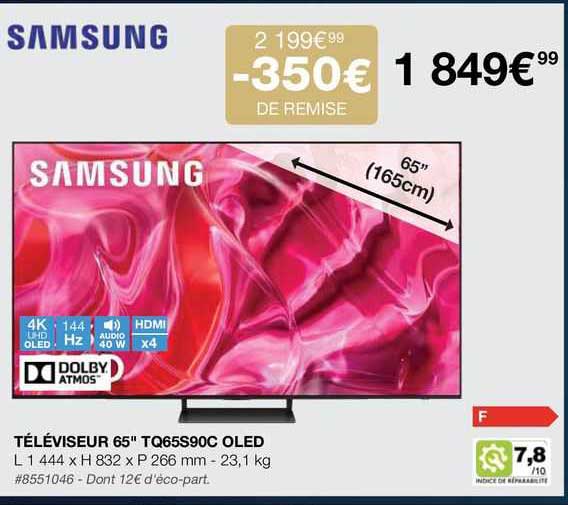 Téléviseur 65" Samsung Tq65s90c Oled