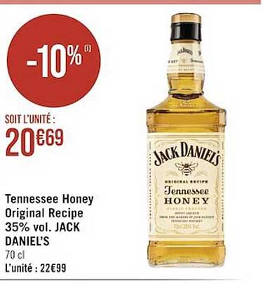tennessee honey original recipe 35% vol. jack daniel's