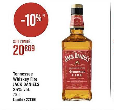 tennessee whiskey fire jack daniels 35% vol.