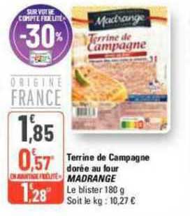 terrine de campagne dorée au four madrange