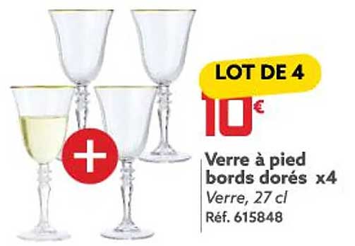 verre à pied bords dorés x 4