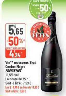 vin mousseux brut cordon negro freixenet
