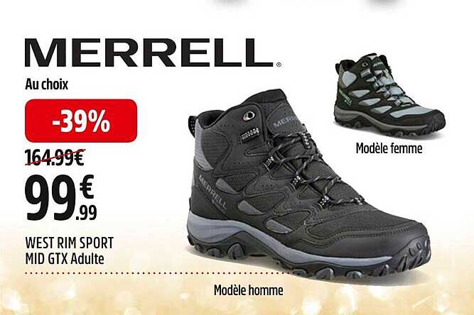 west rim sport mid gtx adulte merrell