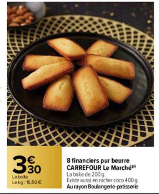 8 Financiers Pur Beurre Carrefour Le Marché