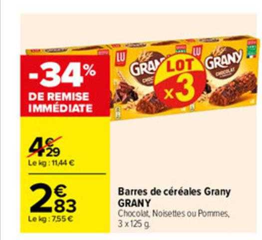 barres de céréales grany grany