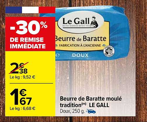 beurre de baratte moulé tradition le gall