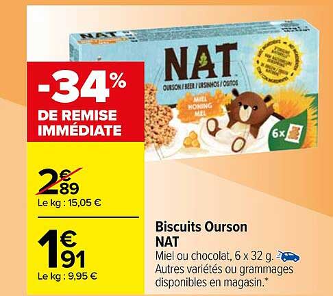 biscuits ourson nat