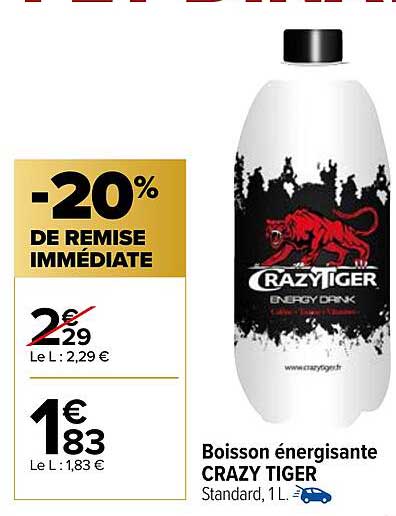 Boisson énergisante Crazy Tiger -20% De Remise Immédiate