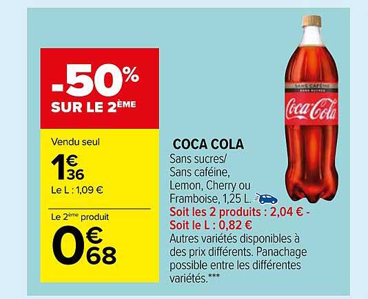 Coca Cola -50% Sur Le 2ème