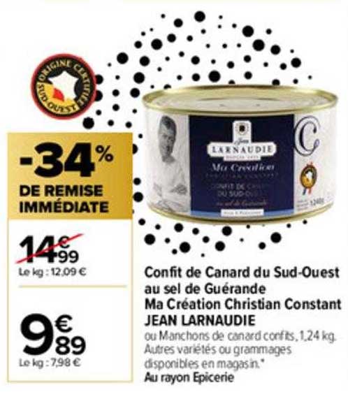 confit de canard du sud-ouest au sel de guérande ma création christian constant jean larnaudie -34% de remise immédiate