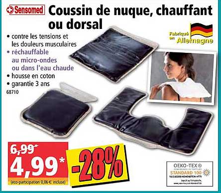 coussin de nuque chauffant ou dorsal sensomed