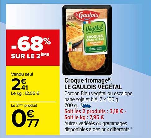 Croque Fromage Le Gaulois Végétal