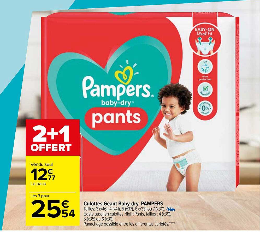 culottes géant baby-dry pampers