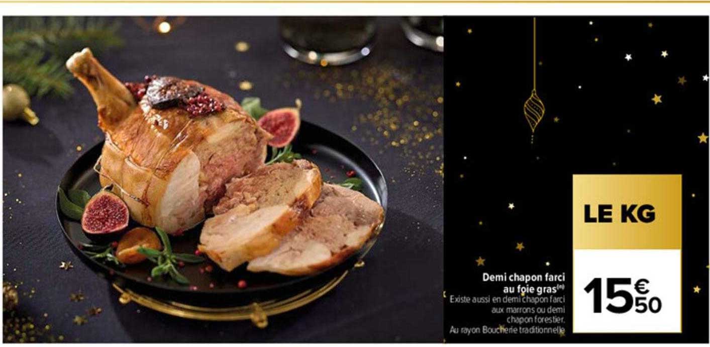 demi chapon farci au foie gras