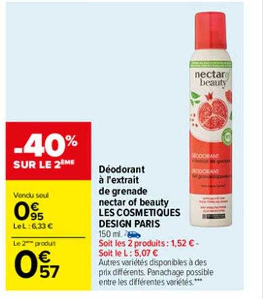 déodorant à l'extrait de grenade nectar of beauty les cosmétiques design paris