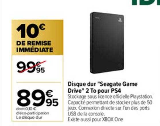 disque dur "seagate game drive" 2 to pour ps4